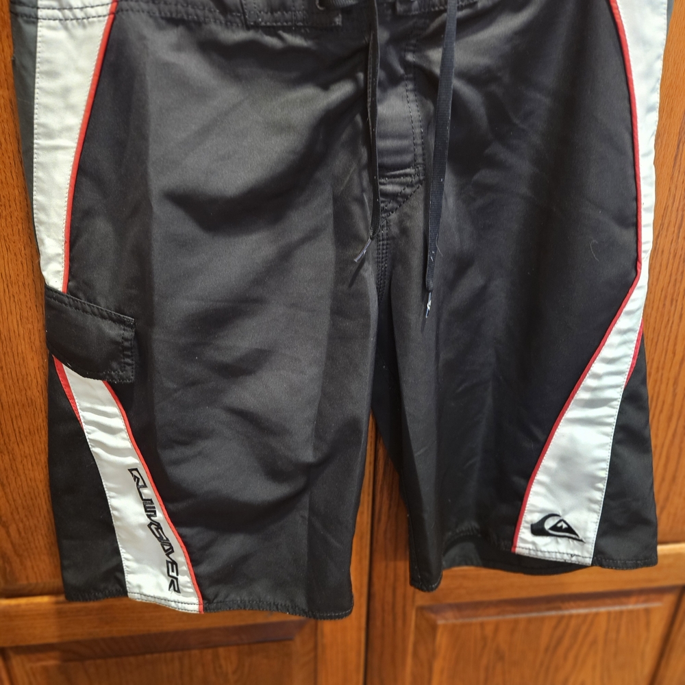 Quiksilver Men's Black and White Swim Shorts
